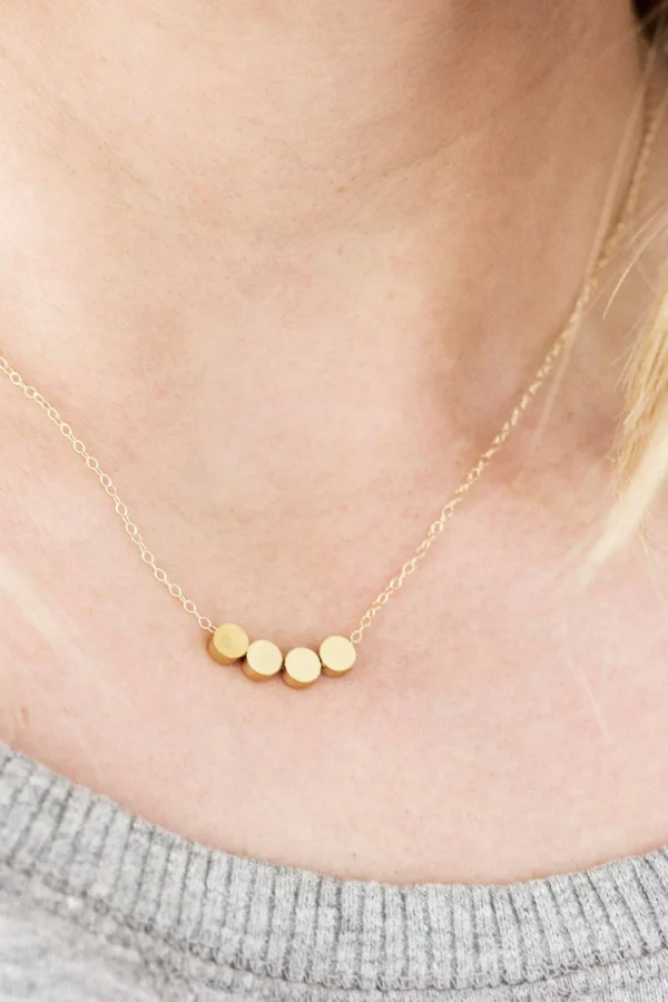 Round Brass Bead Necklace - Image 2