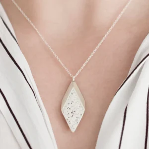 Sterling Silver & Jesmonite 3D Rhombus Necklace