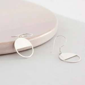 Sterling Silver Half Circle Earrings