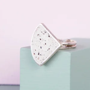 Sterling Silver & Jesmonite Quarter Circle Ring